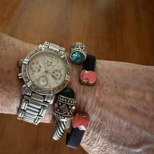 Elegant Black Bracelet with teddy bears on end. Bracelet only.